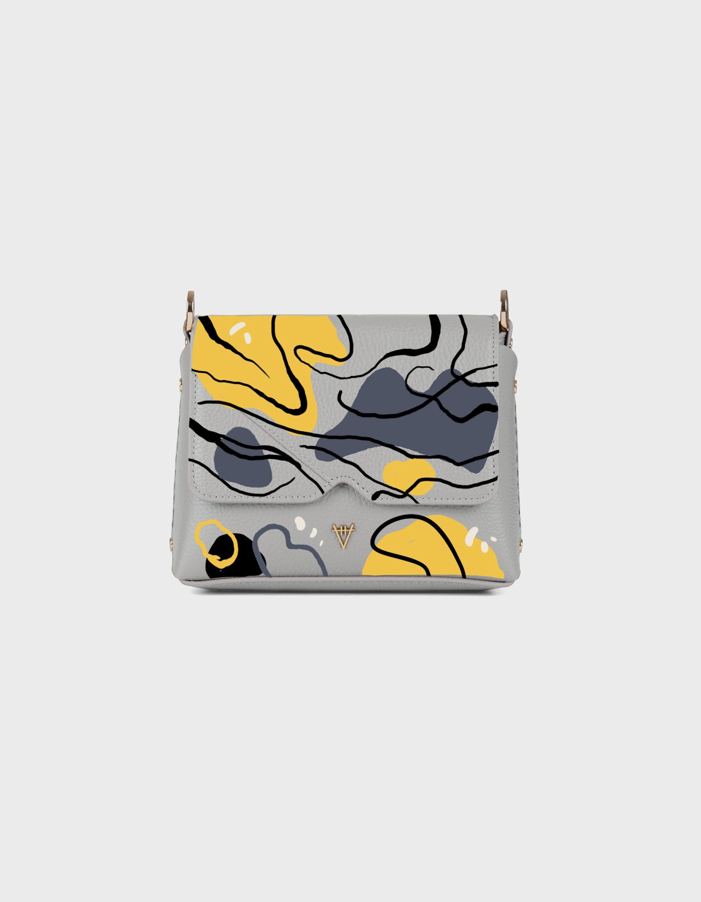 HiVa Atelier | Mini Mare Shoulder Bag - Hand-Painted Black Parrot Tulips | Her Tarza Uygun Deri Aksesuarlar