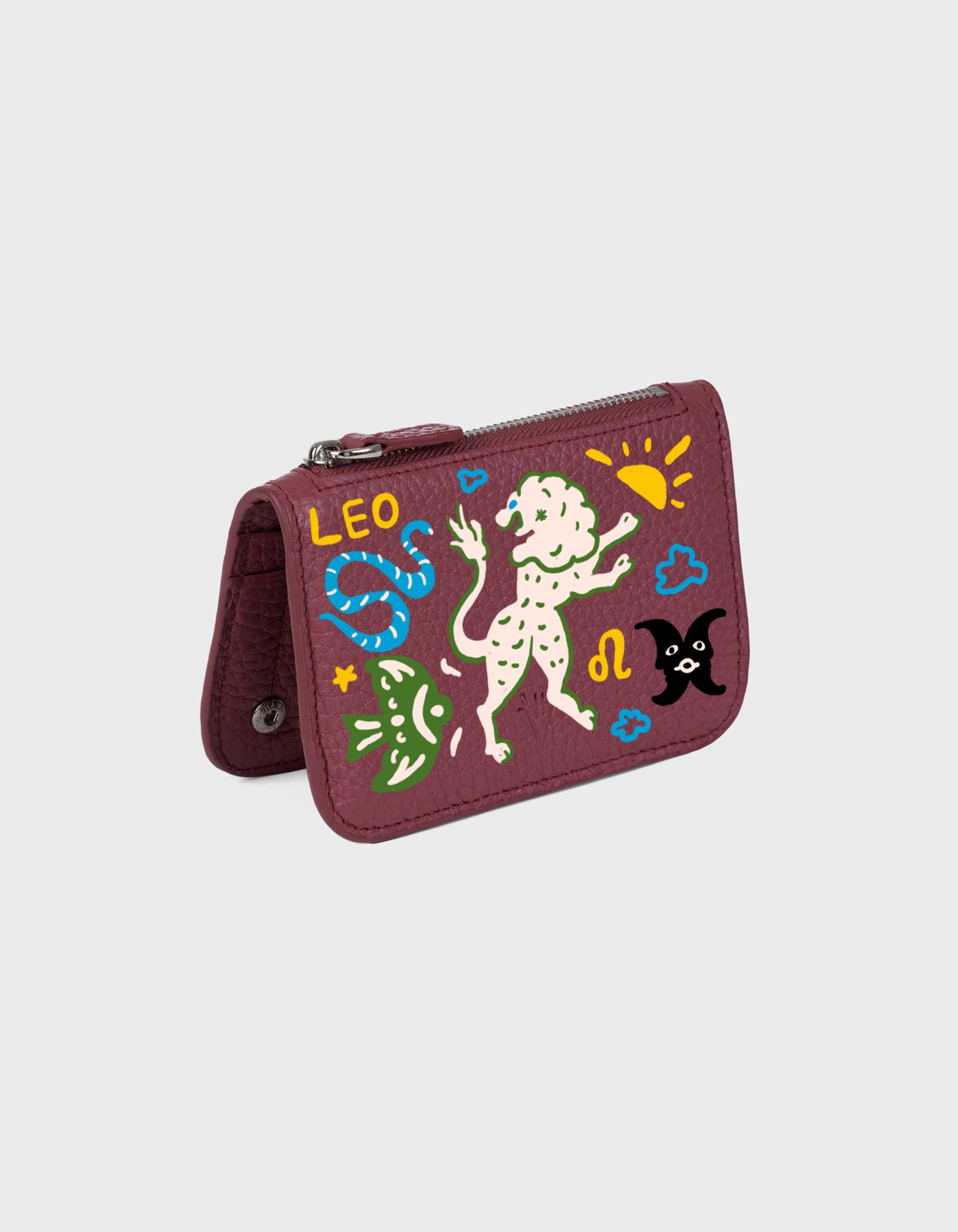 Hiva Atelier | Alae Zodiac Edition - Hand-Painted Burgundy Leo | Her Tarza Uygun Deri Aksesuarlar