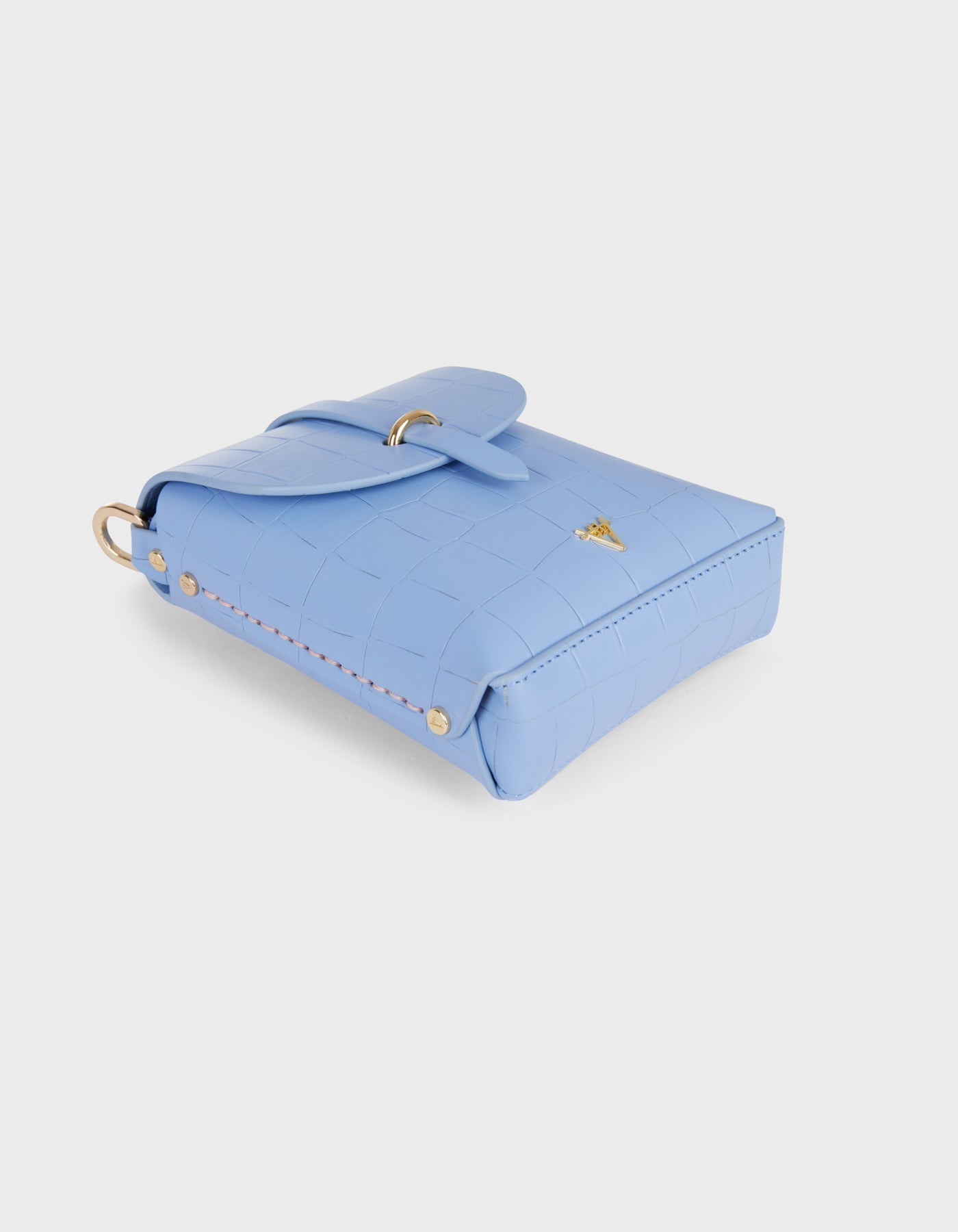 Hiva Atelier - Mini Astrum Shoulder Bag Croco Effect Tranquil Blue