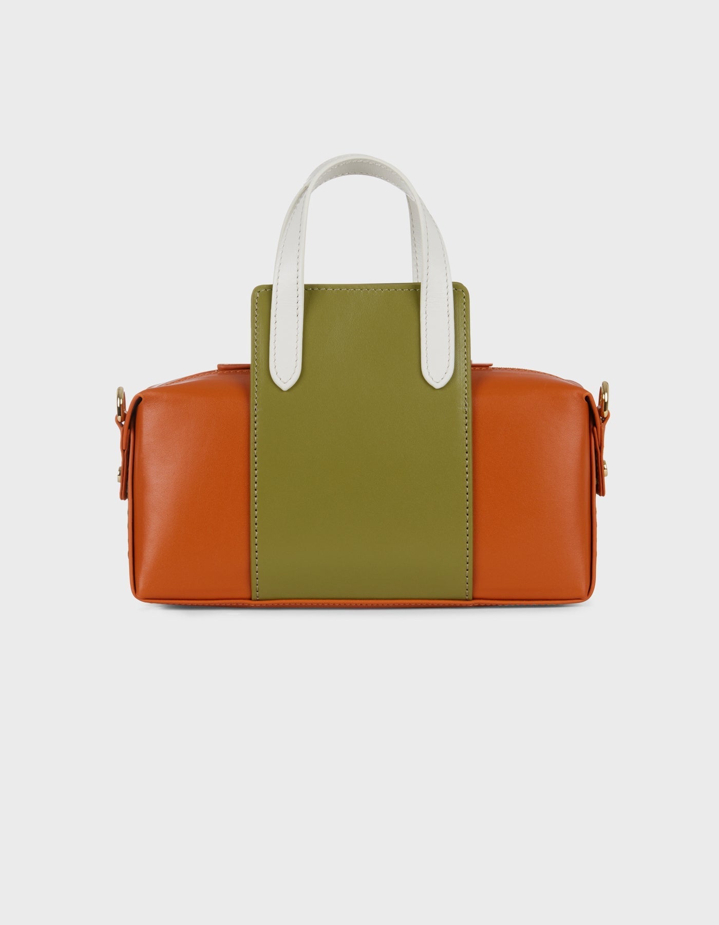Hiva Atelier - Onsra Cylinder Shoulder Bag Burnt Orange & Olive & Bone