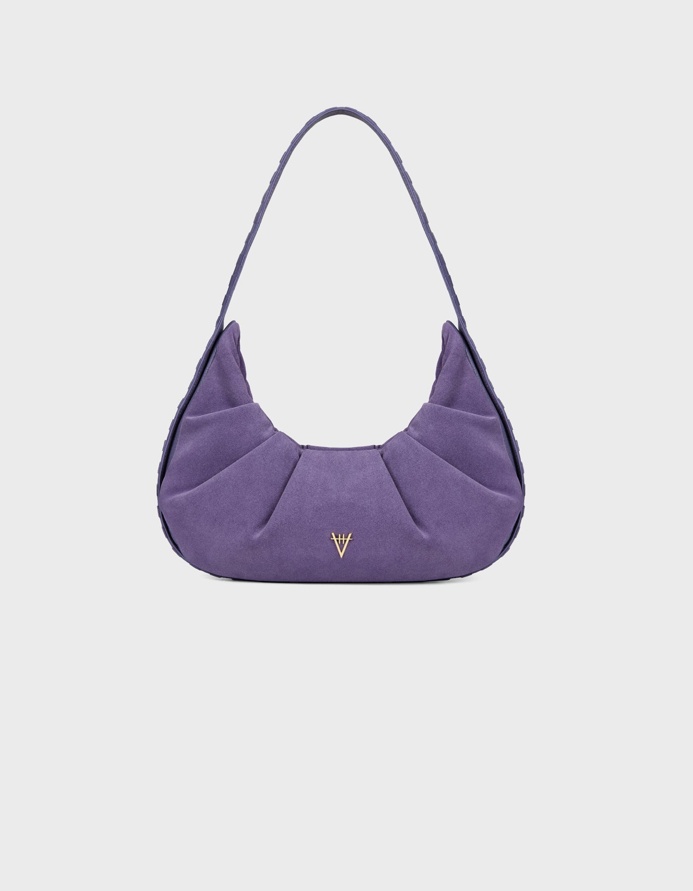HiVa Atelier - Croissant Bag Lavender Silk & Suede