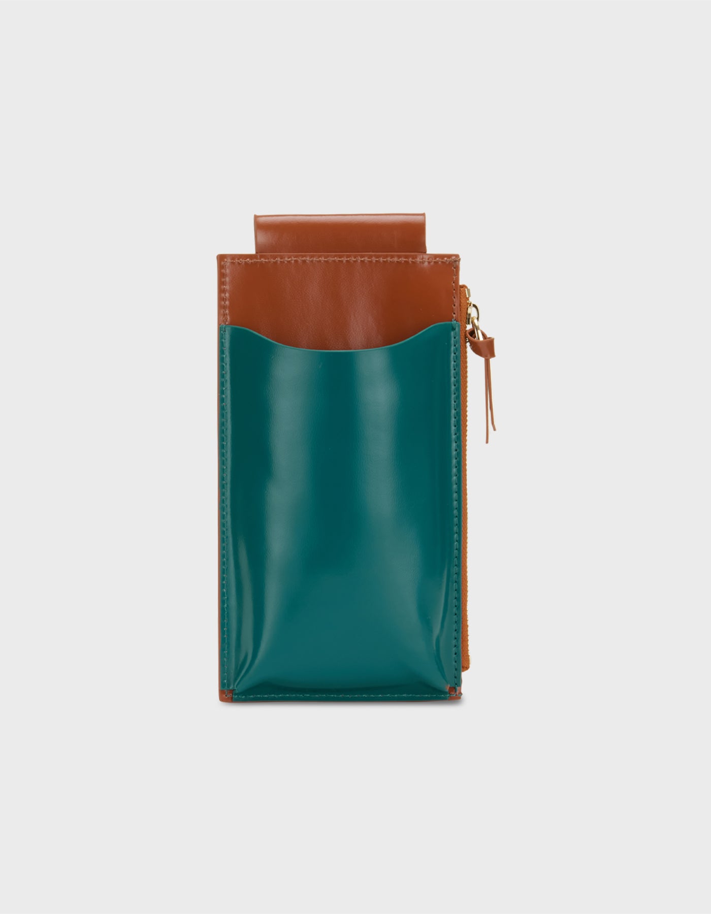 HiVa Atelier | Crossbody Phone Bag Verdigris & Bombay Brown | Her Tarza Uygun Deri Aksesuarlar