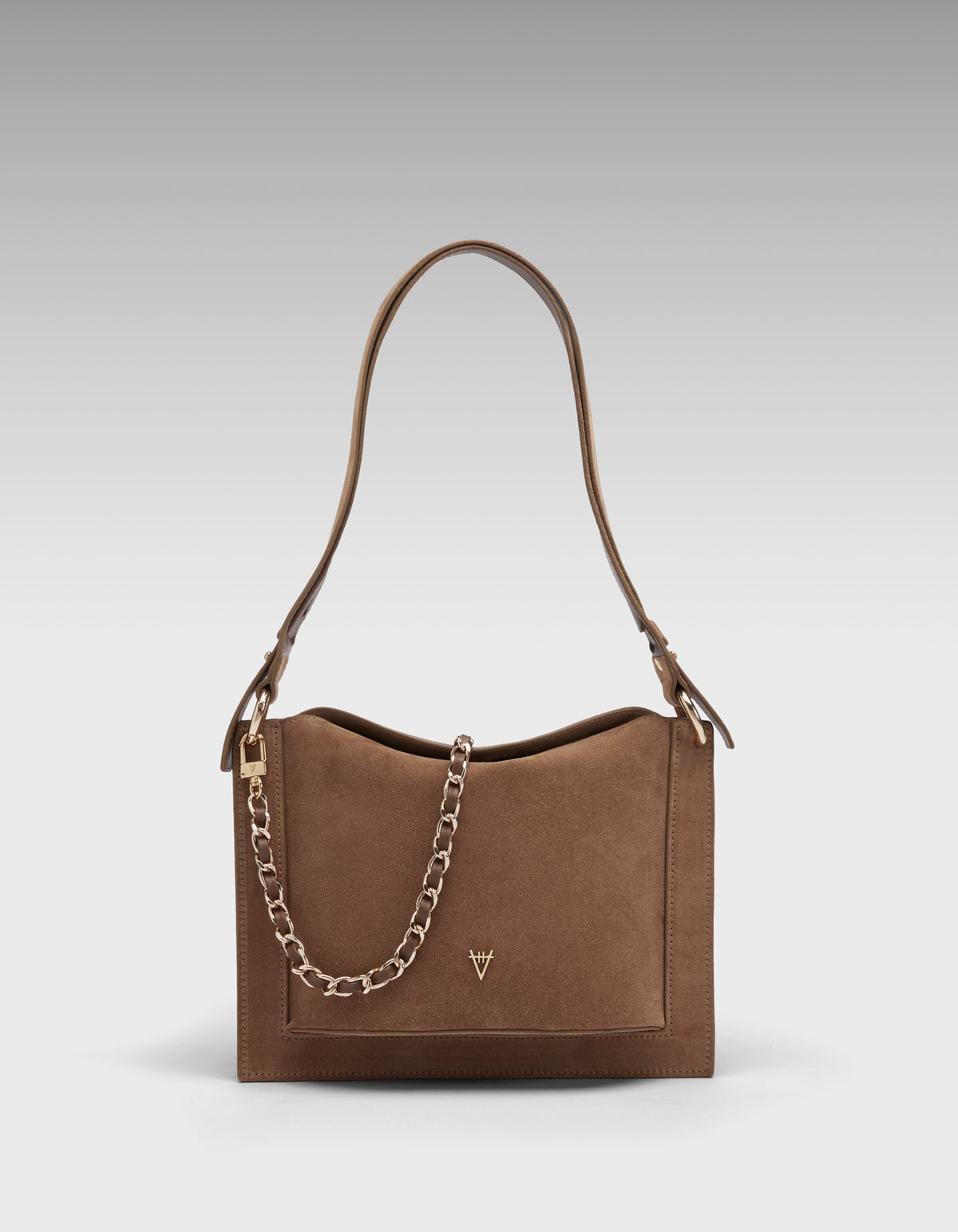 HiVa Atelier | Dalia Mini Sleek & Square Shoulder Bag Mocha | Her Tarza Uygun Deri Aksesuarlar