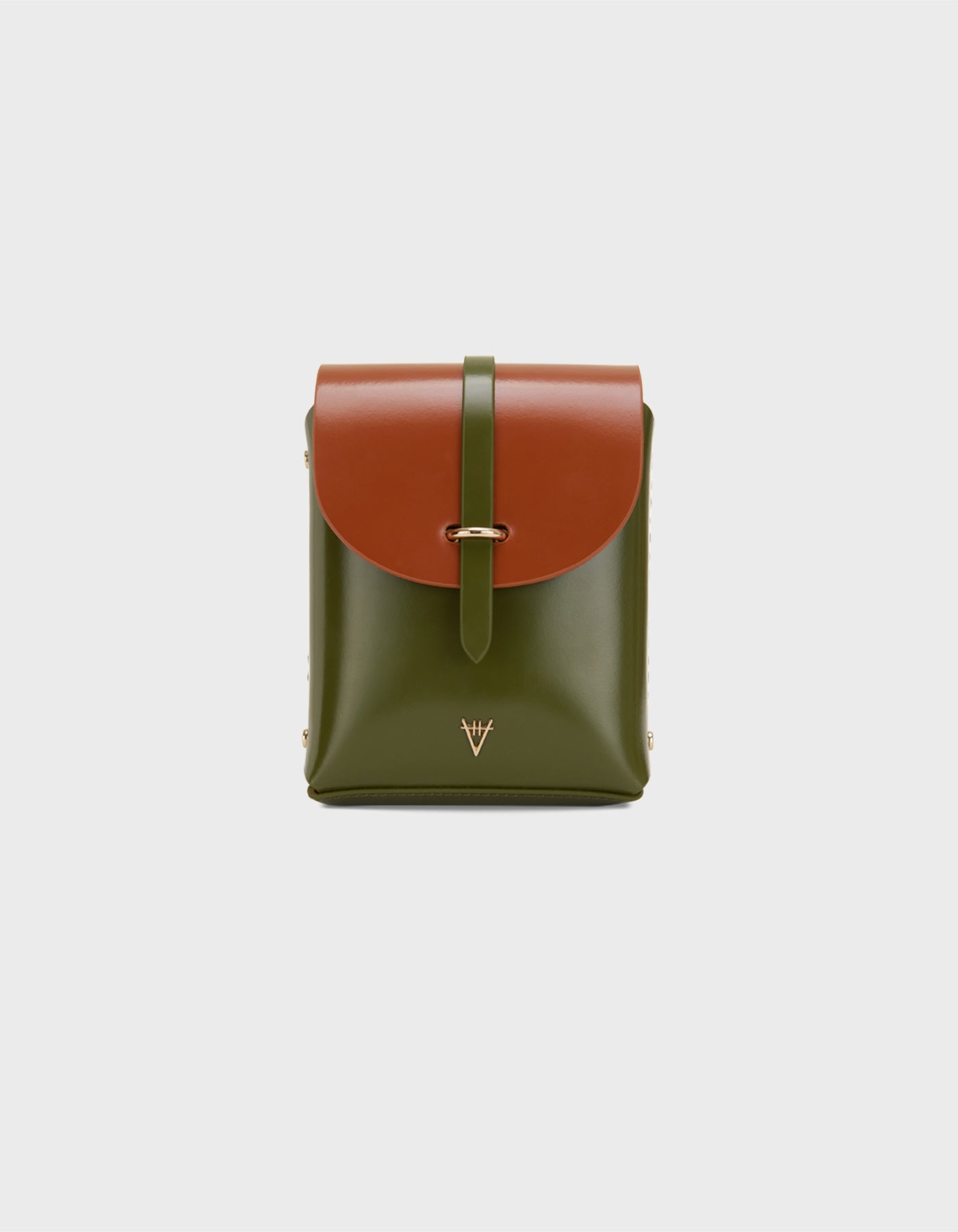 Hiva Atelier | Mini Astrum Shoulder Bag Burnt Orange & Olive | Her Tarza Uygun Deri Aksesuarlar