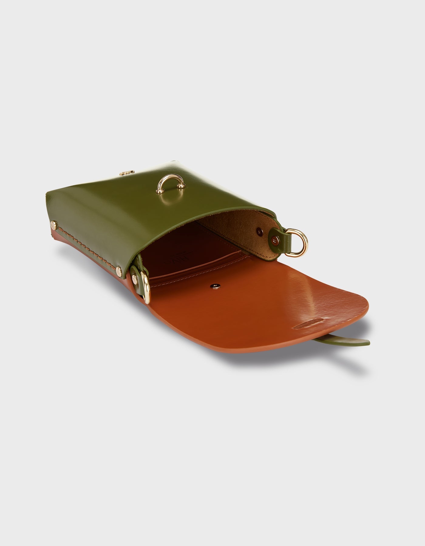 Hiva Atelier | Mini Astrum Shoulder Bag Burnt Orange & Olive | Her Tarza Uygun Deri Aksesuarlar