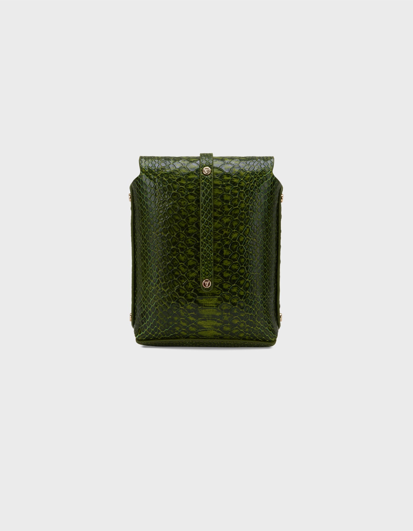 Hiva Atelier | Mini Astrum Shoulder Bag Snake Effect Olive | Her Tarza Uygun Deri Aksesuarlar