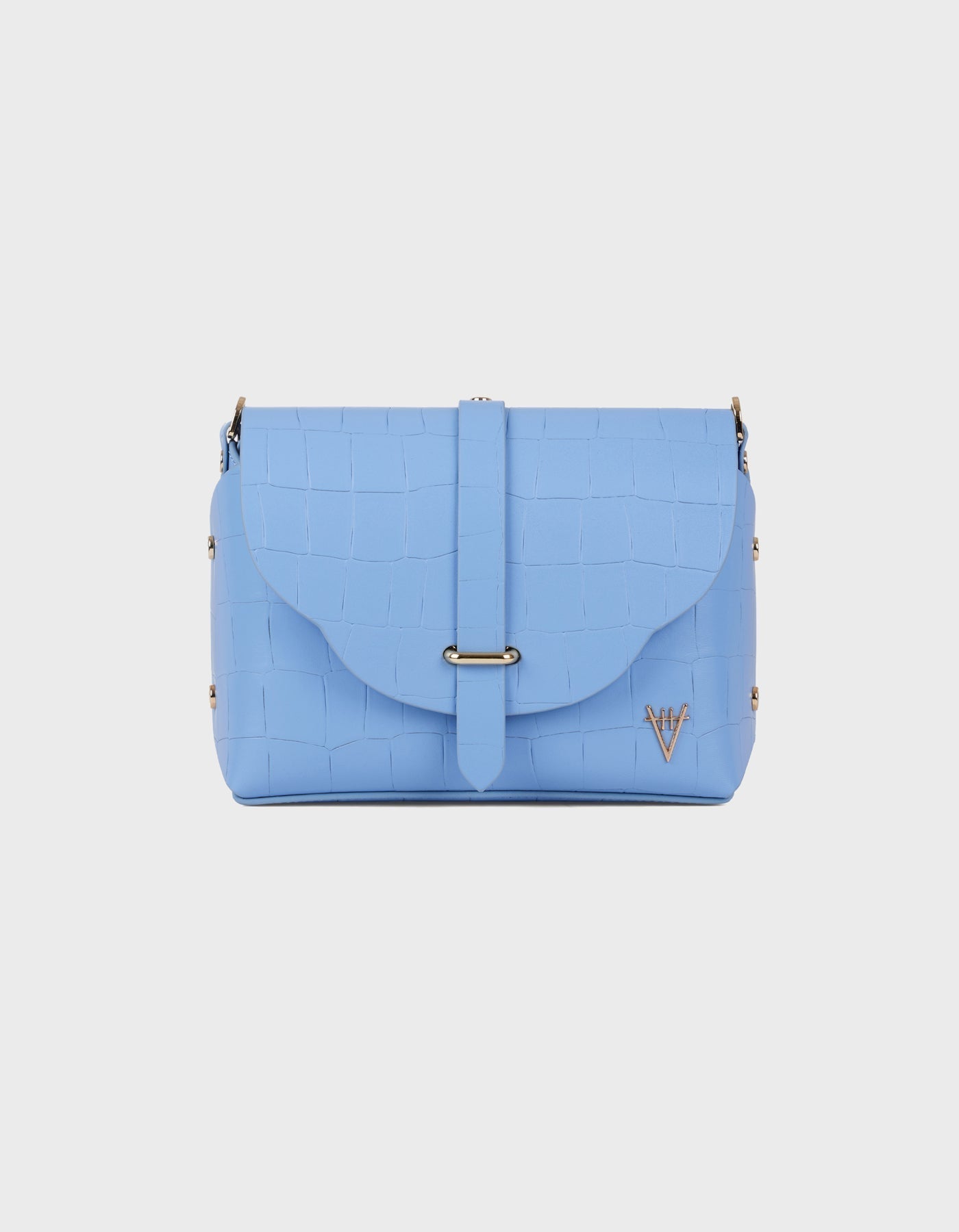 Hiva Atelier - Harmonia Shoulder Bag Croco Effect Tranquil Blue