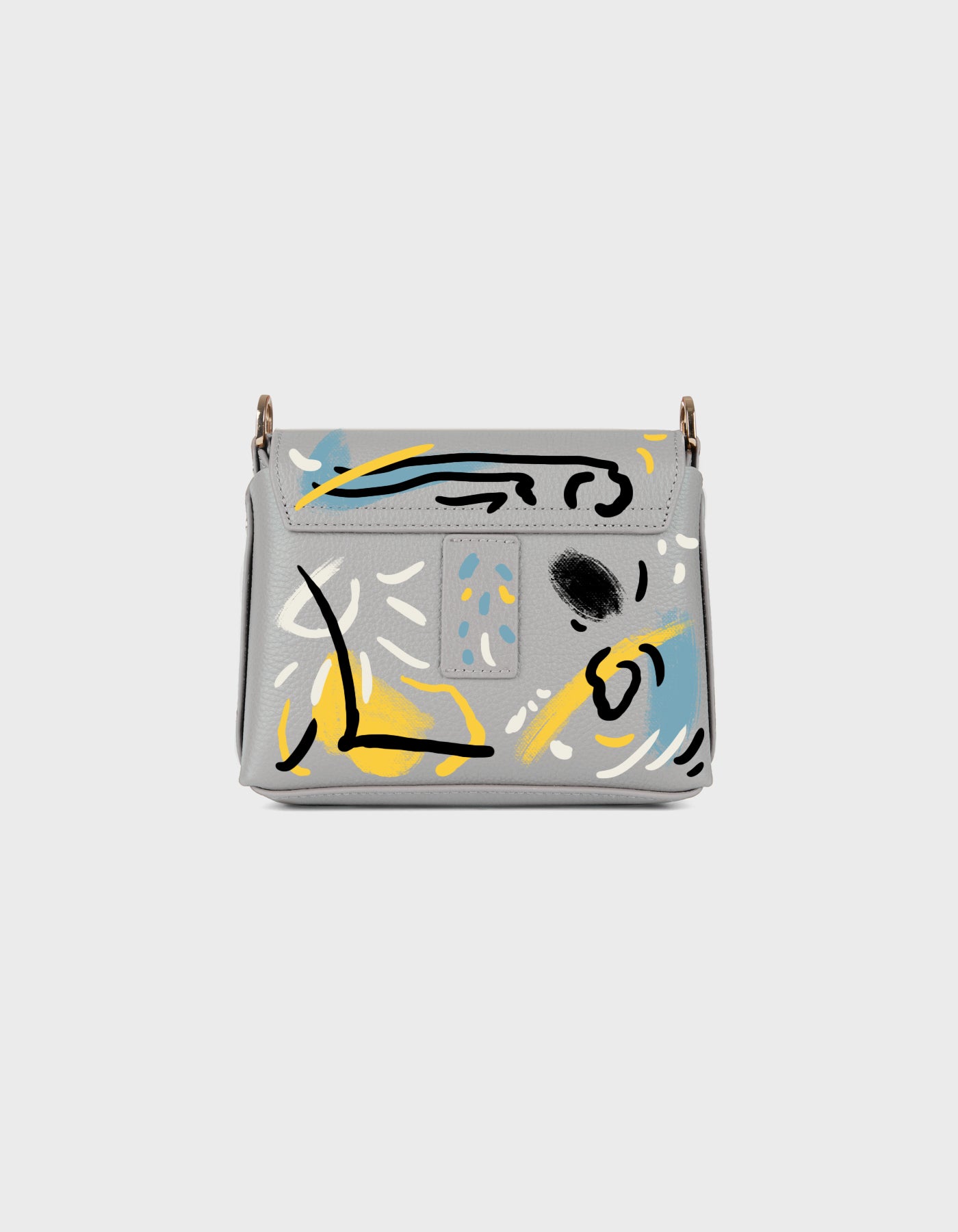 HiVa Atelier | Mini Mare Shoulder Bag - Hand-Painted Black Parrot Tulips | Her Tarza Uygun Deri Aksesuarlar