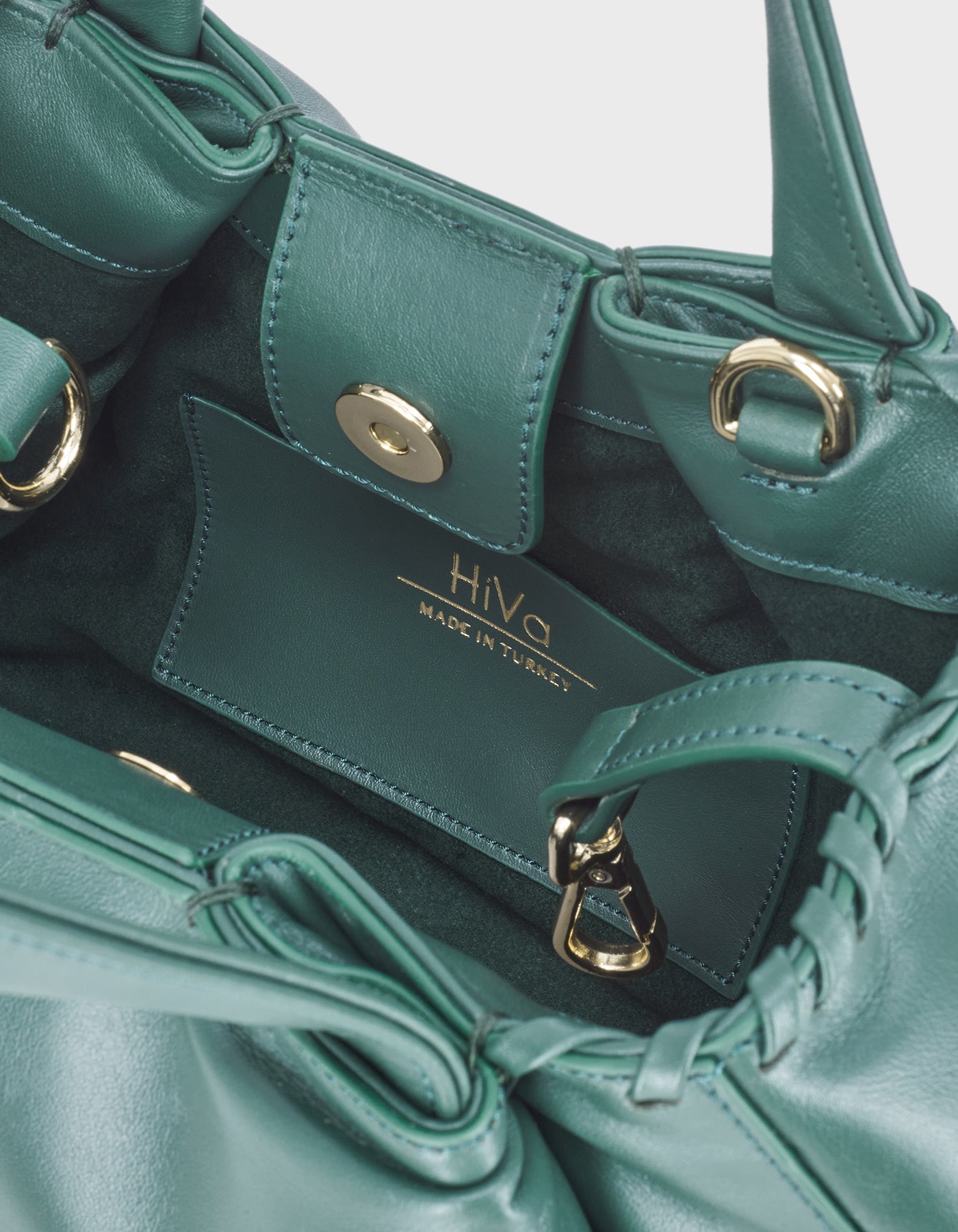 Hiva Atelier | Nubi Pedded Shoulder Bag Deep Emerald | Her Tarza Uygun Deri Aksesuarlar