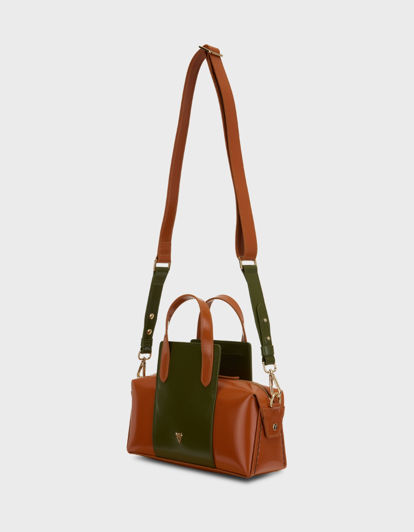 Hiva Atelier | Onsra Cylinder Shoulder Bag Burnt Orange Olive | Her Tarza Uygun Deri Aksesuarlar