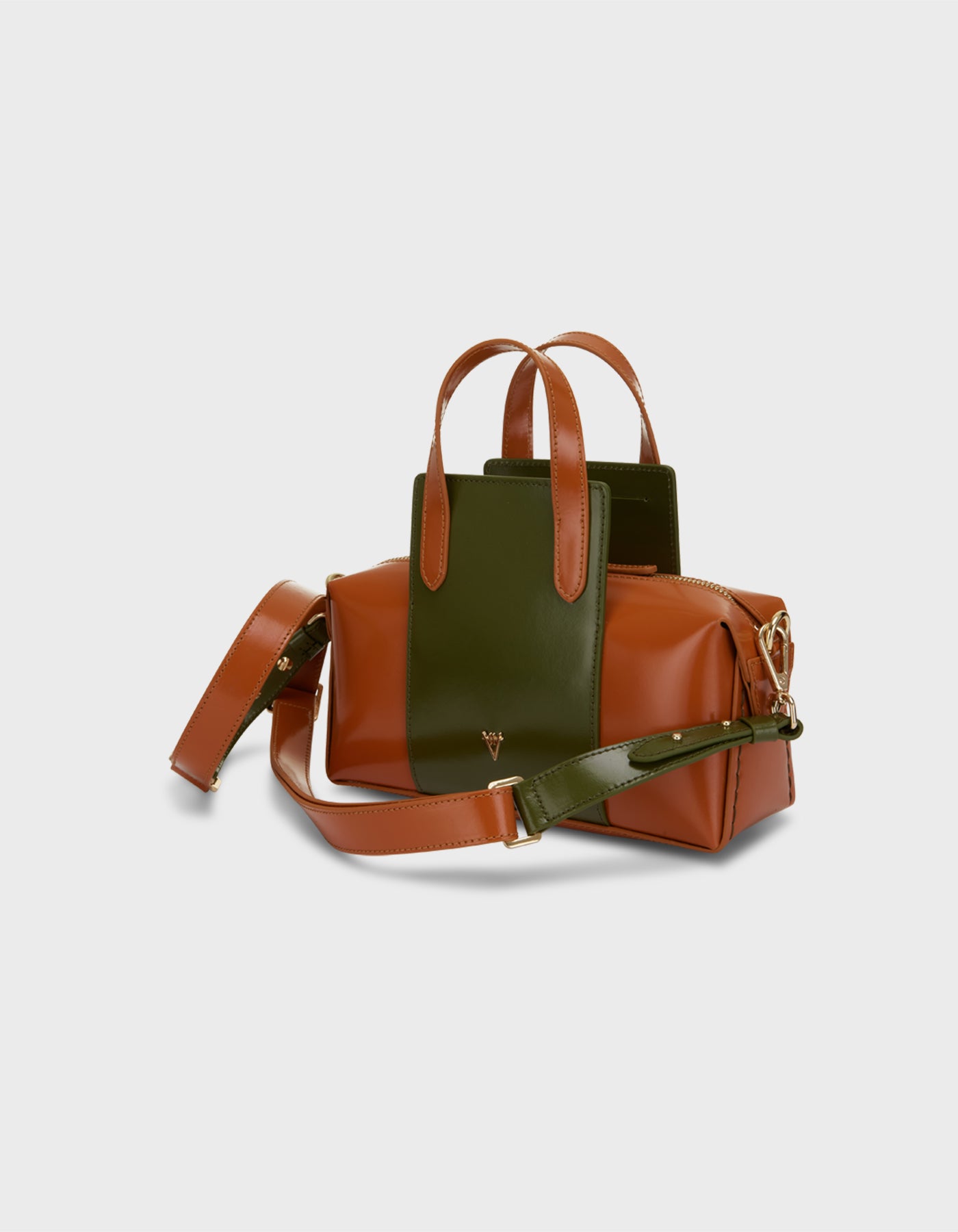 Hiva Atelier | Onsra Cylinder Shoulder Bag Burnt Orange Olive | Her Tarza Uygun Deri Aksesuarlar