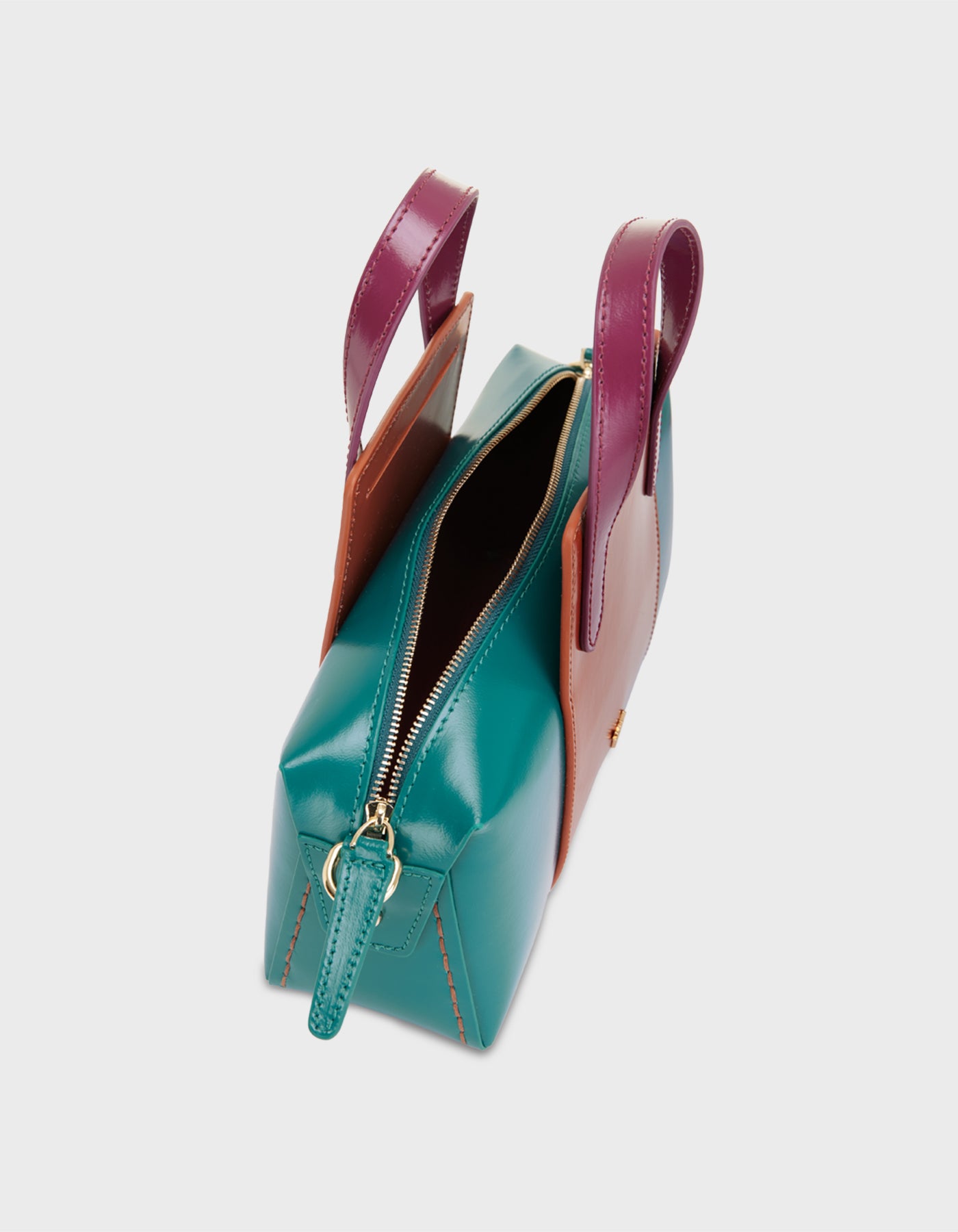 Hiva Atelier | Onsra Cylinder Shoulder Bag Verdigris Wine Bombay Brown | Her Tarza Uygun Deri Aksesuarlar