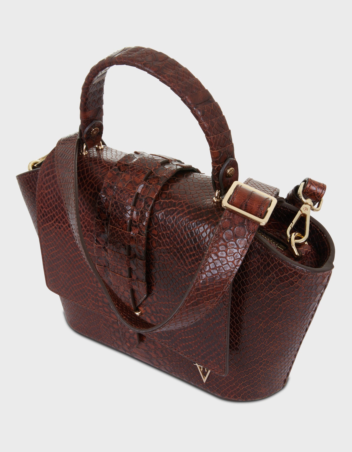 HiVa Atelier | Ventus Shoulder Bag Snake Effect Cognac | Her Tarza Uygun Deri Aksesuarlar